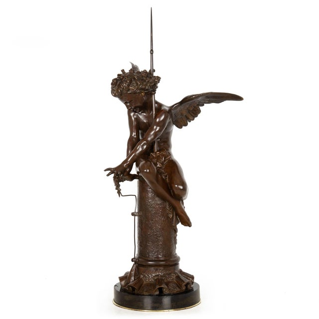19th Century Italian Antique Bronze Sculpture "Genius of Franklin" by Giulio Monteverde For Sale - Image 5 of 18