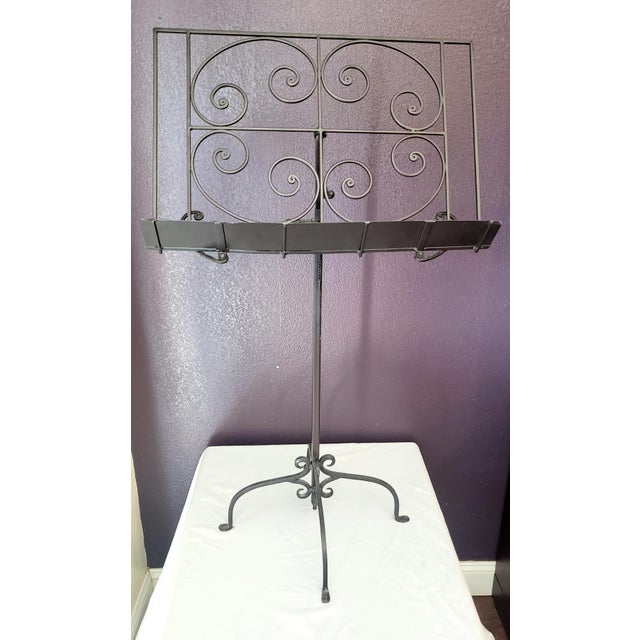 Metal Vintage Metal Scroll Music Stand For Sale - Image 7 of 8