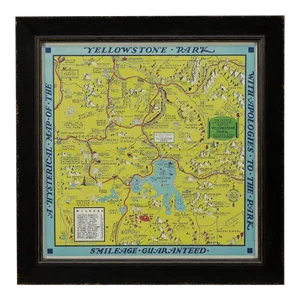 1948 "A Hysterical Map of Yellowstone National Park" by Jolly Lindgren, Second Edition Printing