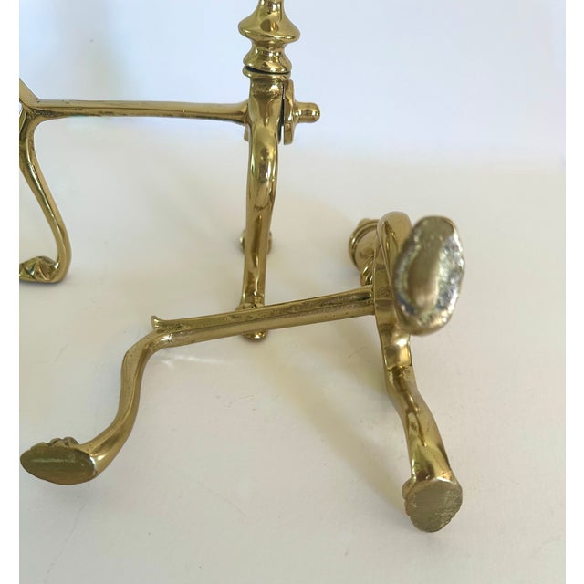 Pair of Late 19th Century Victorian Brass Fire Dogs For Sale - Image 10 of 10