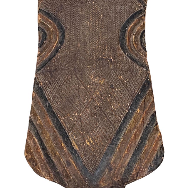 Huge Vintage African Songye Kifwebe Wooden Shield W/Mask 66" H For Sale In New York - Image 6 of 7