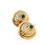 Vintage 18k Yellow Gold Diamond and Emerald Cabochon Clip-on Earrings, Pair For Sale - Image 4 of 13