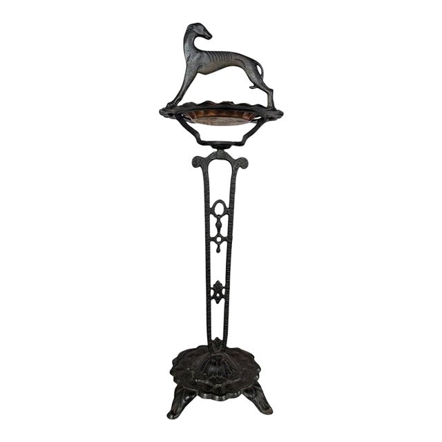French Art Deco Whippet Smoking Stand, Cast Iron, Circa 1925-1930 For Sale