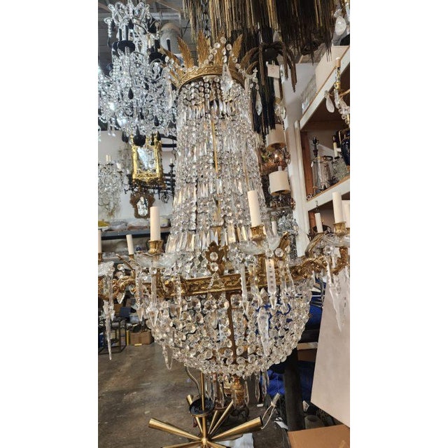 Early 19th Century Early 19th Century Crystal and Bronze Chandelier For Sale - Image 5 of 10