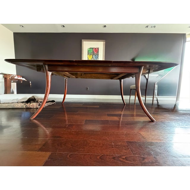 Mid-Century Modern 1950s t.h. Robsjohn Giggings Sabre Legged Extension Dining Table For Sale - Image 3 of 5