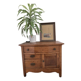 Antique Victorian Oak Washstand / Commode — Circa 1890s** For Sale