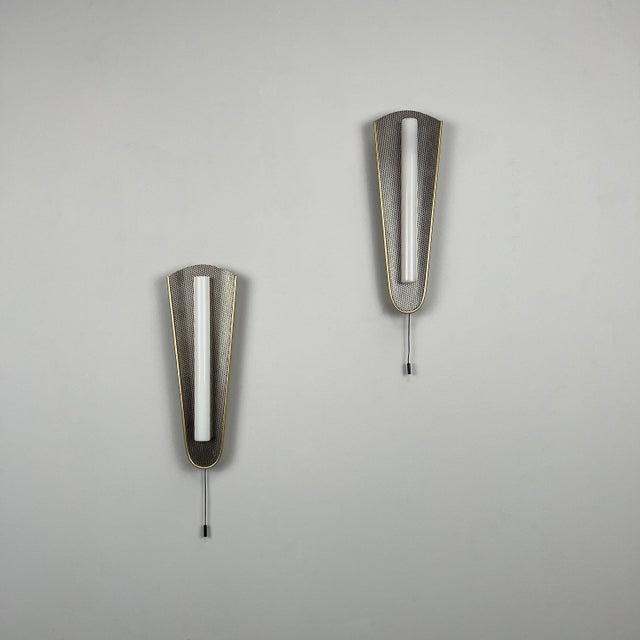 Gold Mid-Century Gilt Wall Lights from Erco, Germany, 1950s, Set of 2 For Sale - Image 8 of 8