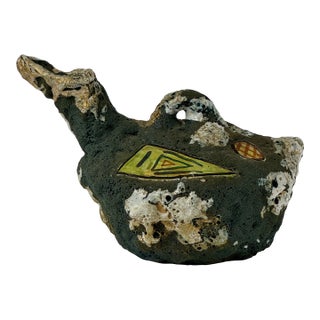 Italo Casini Mid-Century Brutalist Volcanic Lava Glaze Ceramic Vase, Italy, 1960s For Sale