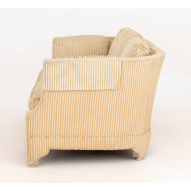 Textile Pair of American Striped Pattern Fabric Upholstered Sofas For Sale - Image 7 of 16