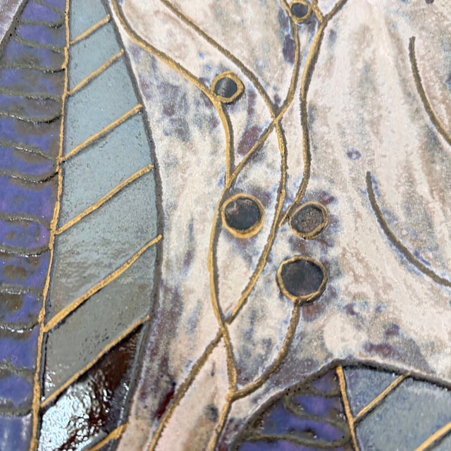 Mid-Century Modern Handmade Ceramic Wall Plate from Ruscha, Germany, 1970s For Sale - Image 3 of 8