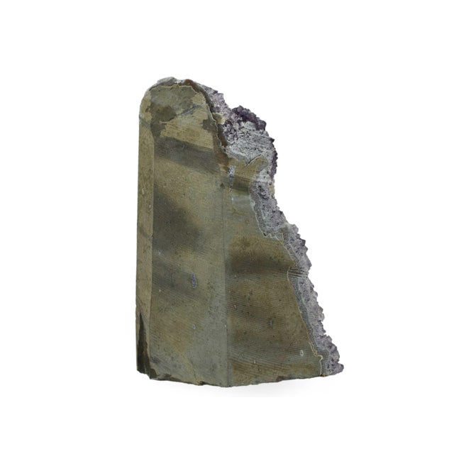 Contemporary Natural Purple Amethyst Quartz Crystal Geode Mineral Specimen Cluster Stone Display Piece For Sale - Image 3 of 9