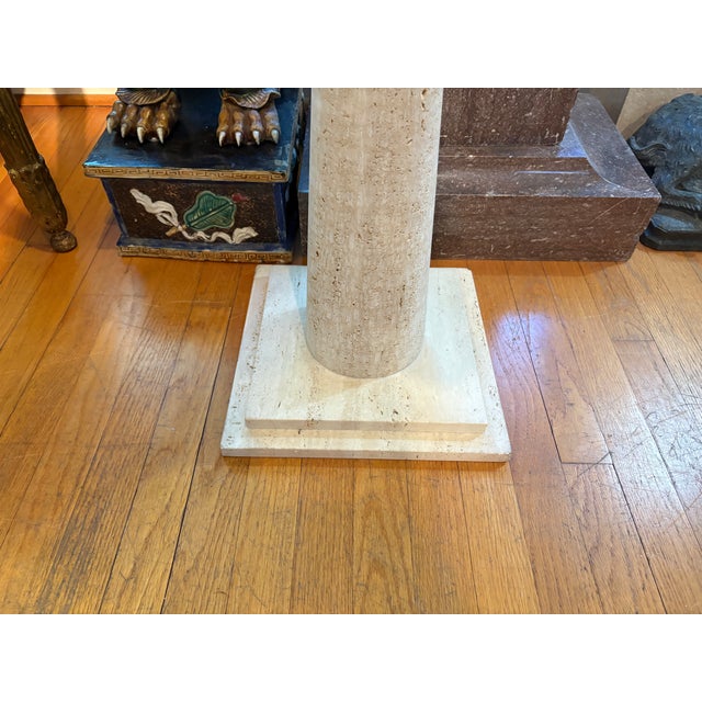 Angelo Mangiarotti Italian Modern Travertine Pedestal by Angelo Mangiarotti For Sale - Image 4 of 11