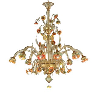 Murano Glass Sunflowers Chandelier by Simoeng For Sale