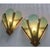 Pair Vintage Art Deco Nouveau Brass Cut Glass Fixture Slip Shade Wall Sconces Lamp Ship Light For Sale - Image 4 of 4