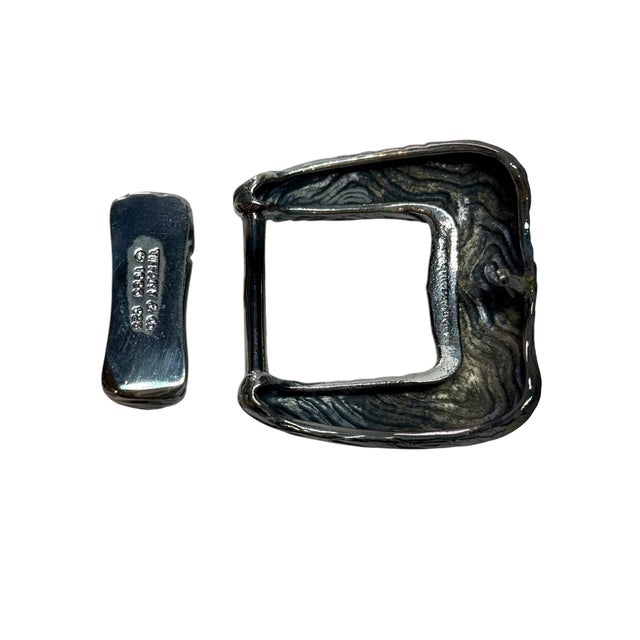 1990s Tiffany & Co Ladies Wood Grain Fashion Belt Buckle Sterling Silver Estate For Sale - Image 9 of 11