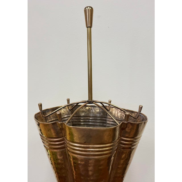 Vintage Brass Umbrella Motif Umbrella Stand For Sale - Image 4 of 6