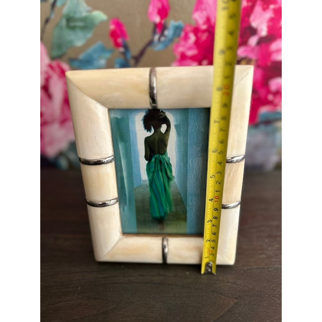 2010s Set of 3, Bone and Metal Picture Frames For Sale - Image 5 of 7