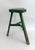 Early 20th Century Rustic Green Painted Elm Stool For Sale - Image 5 of 8