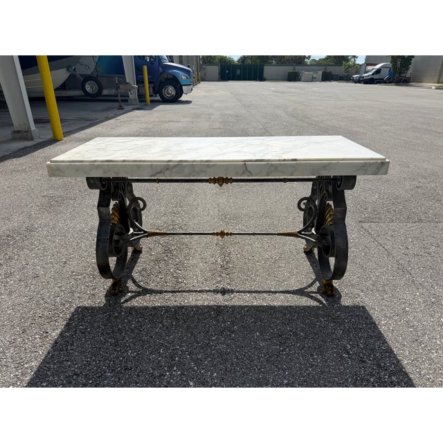 French Large 19th Century French Cast Iron and Marble Butcher Shop or “Pastry Table” For Sale - Image 3 of 13