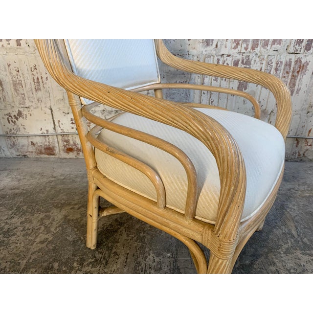 Set of Four Pencil Reed Twisted Rattan Dining Chairs Chairish