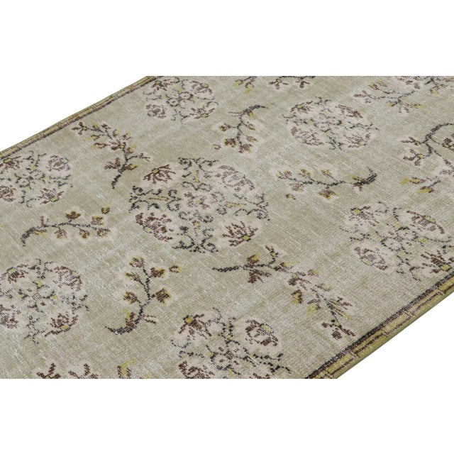 Rug & Kilim Vintage Zeki Muren Rug in Green With Floral Patterns For Sale - Image 4 of 7