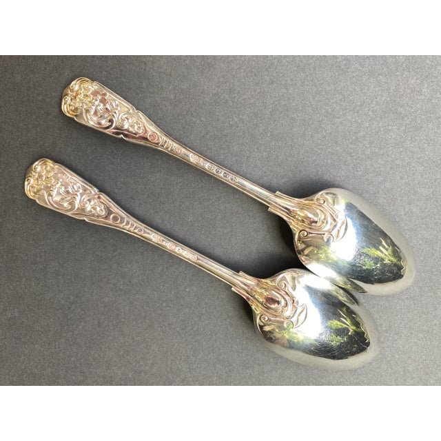 English 1857 English Sterling Silver Serving Spoons - a Pair For Sale - Image 3 of 8