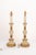 1940s Large Italian Gilt & Hand-Painted Candlestick Lamps For Sale - Image 9 of 12