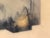 Contemporary Fire at the Mountain by Brooks Salzwedel | Graphite, Ink, Oil Pastel, Resin on Panel Landscape of a smoky mountain scene. For Sale - Image 3 of 5