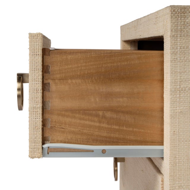 2020s Bar Harbor Raffia 3 Drawer Nightstand, Natural For Sale - Image 5 of 8