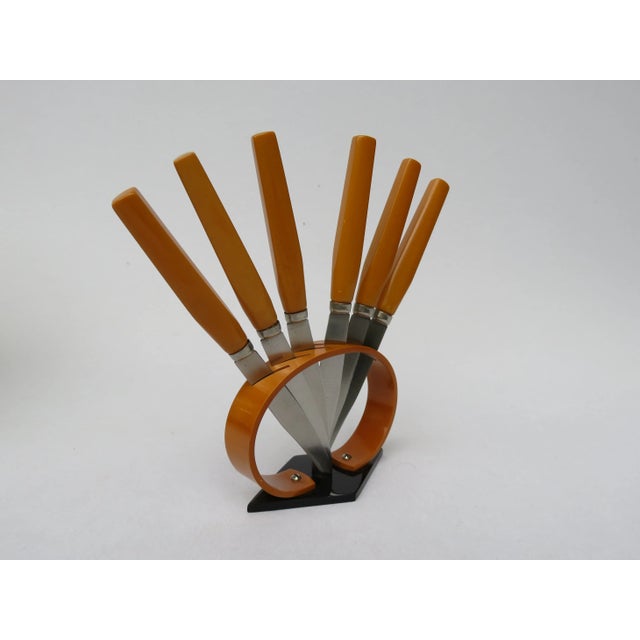 Art Deco Bakelite Fruit Knife Set, Set of 6 For Sale - Image 3 of 9