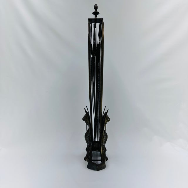 19th Century Gilt Bronze Brass Victorian Peacock and Sphinx Fire Screen Fan For Sale - Image 14 of 18