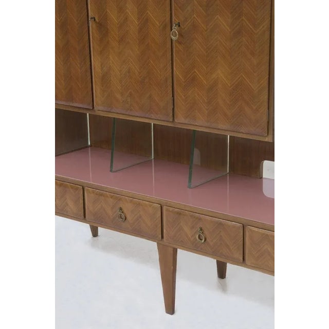 1950s Sideboard in Wood and Glass by Paolo Buffa for Fontana Arte, 1950s For Sale - Image 5 of 13