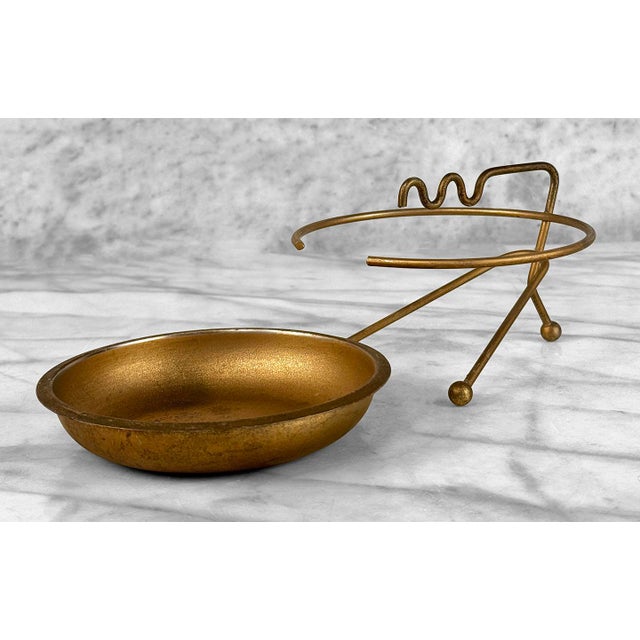 Metal Mid-Century Atomic Gold Sculptural Aluminum Cigar Ashtray For Sale - Image 7 of 7