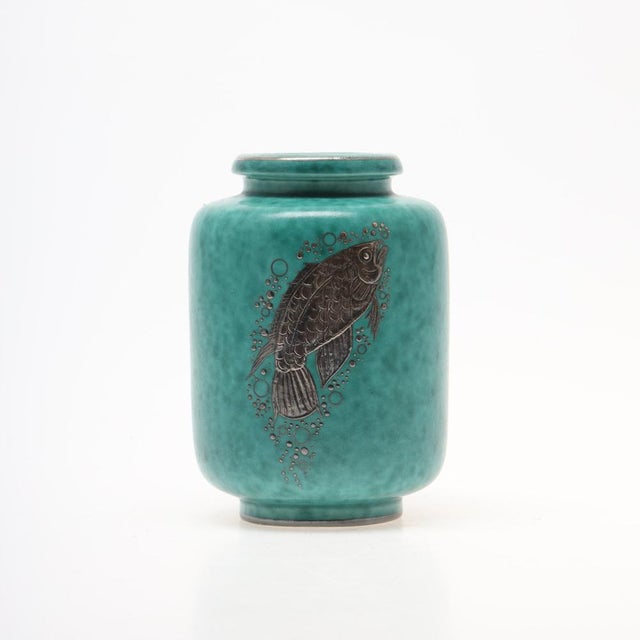 1940s Model 1076 Argenta Vase by Wilhelm Kåge for Gustavsberg, Sweden, 1940s For Sale - Image 5 of 5