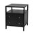 Mid-Century Modern Mendel 21.25 in. W Rectangular Wood 2 Drawer Narrow Nightstand with Open Shelf, Black For Sale - Image 3 of 11