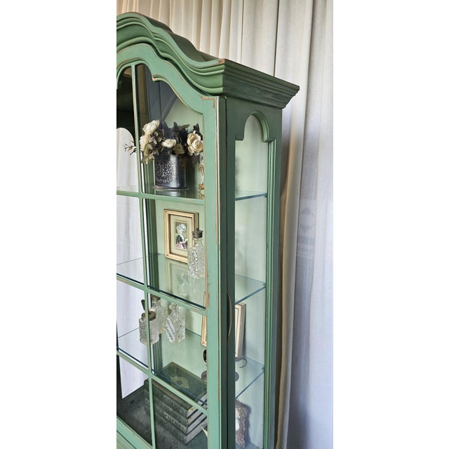 Wood Green MCM Curio Cabinet, Display Cabinet Boho Style, 1950's #2 For Sale - Image 7 of 16