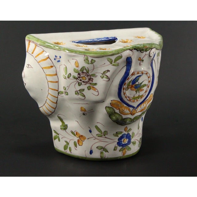 19th/20th C Polychrome Faience Bough Pot Wall Pocket Martres-Tolosane , France For Sale - Image 4 of 18