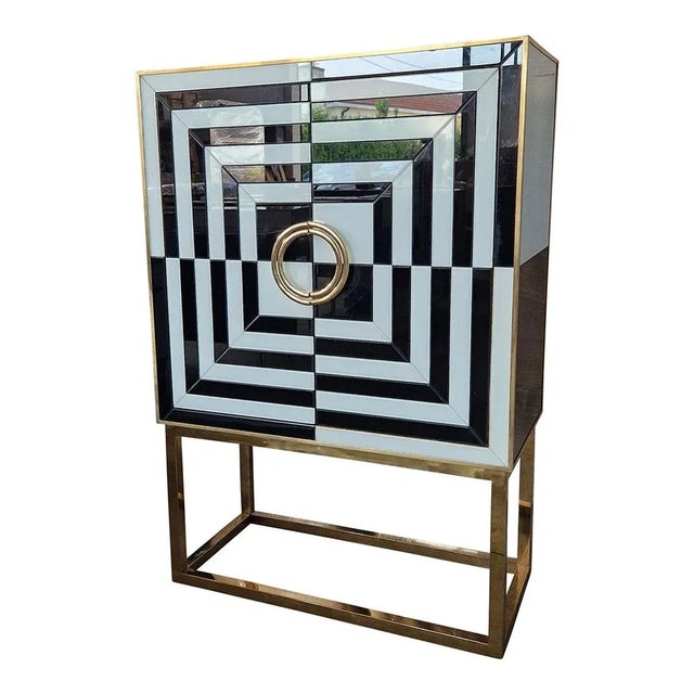 Black Vintage Bar Cabinet, 1980s For Sale - Image 8 of 11