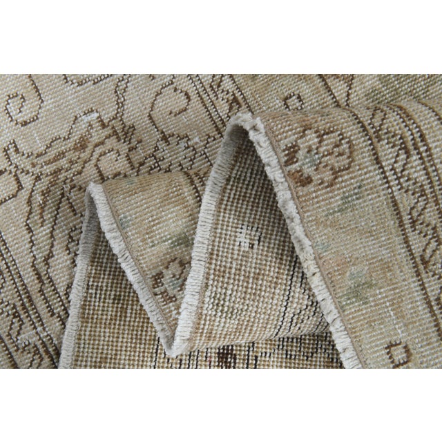 1970s Vintage Persian Handmade Wool Cotton Beige Area Rug For Sale - Image 4 of 11