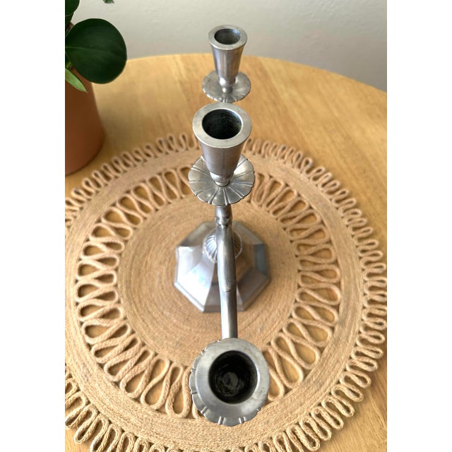 1930’s Art Deco Just Andersen Pewter Candelabra For Sale - Image 12 of 12