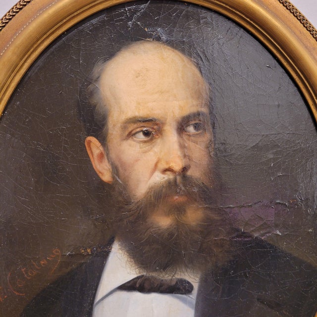 French School Artist, Male Portrait, 1800s, Oil on Board, Framed For Sale - Image 6 of 18