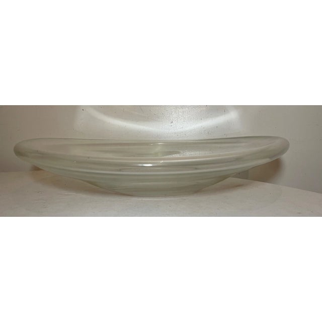Modern Huge Modern Modernist Clear Hand Blown Art Glass Centerpiece Fruit Bowl Large For Sale - Image 3 of 12
