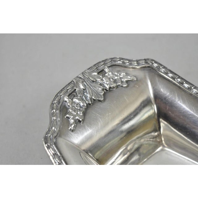 Silver Vintage Poole 8093 Victorian Silver Plated Narrow "Boat Form" Trinket Dish For Sale - Image 8 of 12