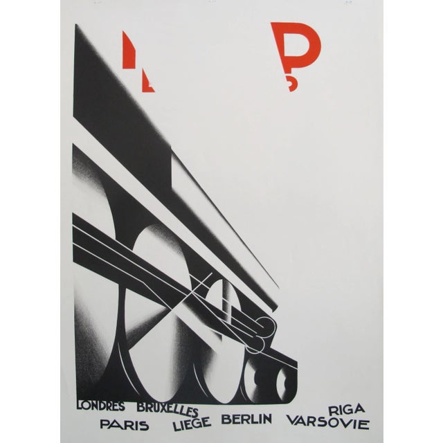 Modern 1989 Original Vintage Poster - Printer's Proof Tryptic - 3 Pieces - Cassandre - Nord Express For Sale - Image 3 of 9