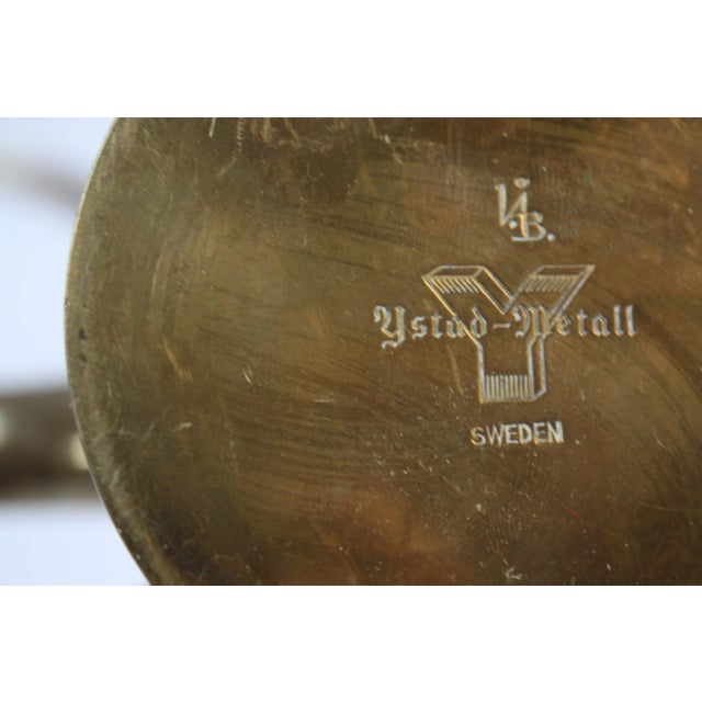 Swedish 'Liljan' Brass Candleholders by Ystad - Set of 10 For Sale - Image 12 of 13