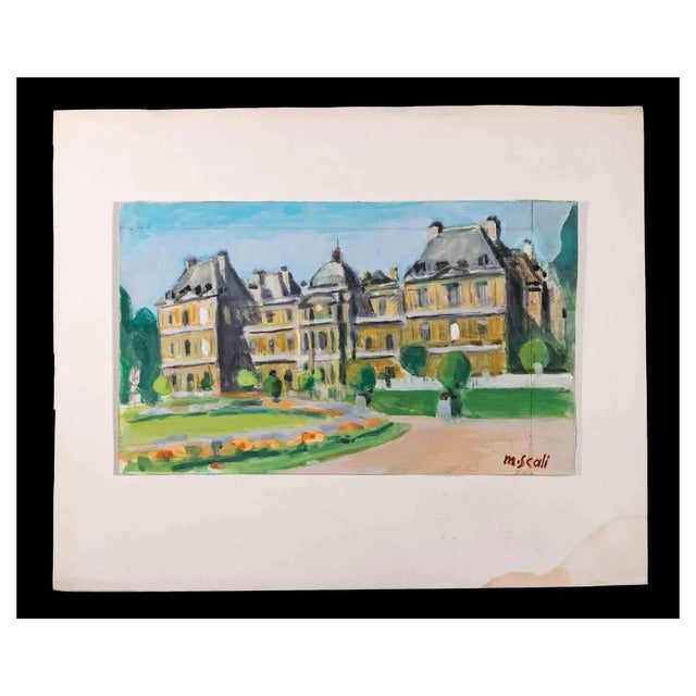 After Madeleine Scali, The Garden, Original Drawing, Mid 20th-Century For Sale