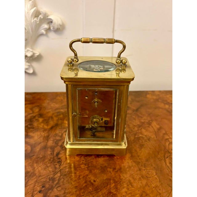 Antique French Brass Carriage Clock from Latshea & Sons Edinburgh, 1880 For Sale - Image 4 of 13