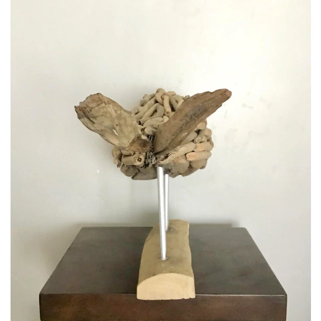 Large Natural Driftwood Organic Whale Sculpture on Stand For Sale - Image 4 of 7