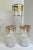 Metal 1940's Art Deco Gold Striped Tall Glasses and Pitcher Set For Sale - Image 7 of 9