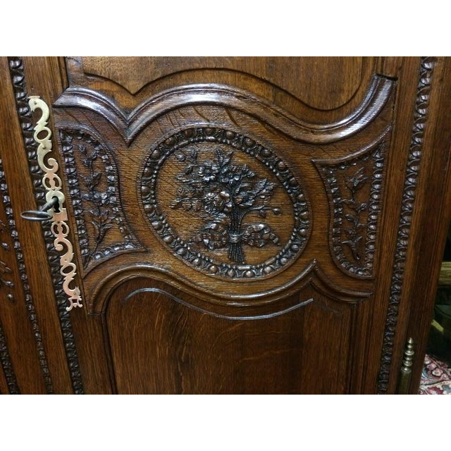 Antique Oak Wardrobe, French Style Wardrobe For Sale - Image 10 of 17